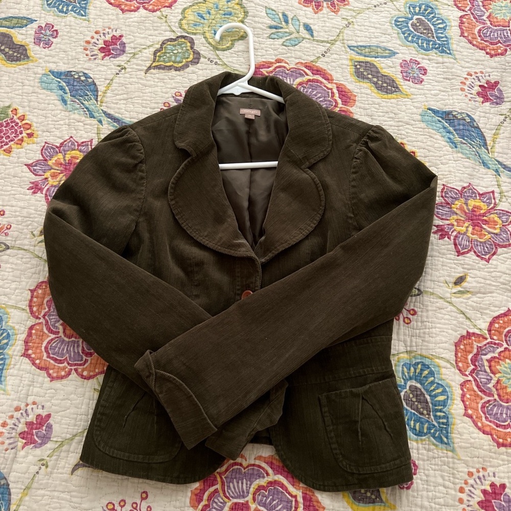 Halogen olive green corduroy blazer
